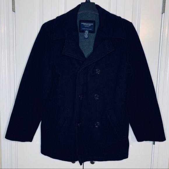 American Eagle Outfitters Other - American Eagle Navy Men’s Winter Wool Pea Coat